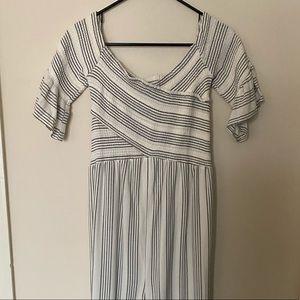 Anthropologie striped jumpsuit M